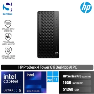 PC HP ProDesk 4 Tower G1i Desktop AI/Intel Core Ultra 5-225/16GB/512GB SSD/HP Series Pro 322pv FHD/Win 11 Pro/Black