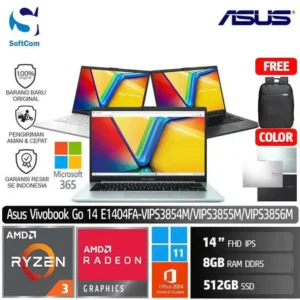 Asus Vivobook Go 14 E1404FA VIPS3854M VIPS3855M VIPS3856M/Ryzen 3-30/8GB/512GB SSD/14" FHD IPS/Win 11 Home+OHM 2024+M365 [E1404FA-VIPS3854M | E1404FA-VIPS3855M | E1404FA-VIPS3856M]