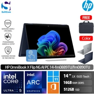 HP OmniBook X Flip Next Gen AI 14-fm0889TU fm0890TU /Ultra 5-226V/16GB/512GB SSD/14" 2K OLED Touch/Win 11 Home+OHM 2024+M365